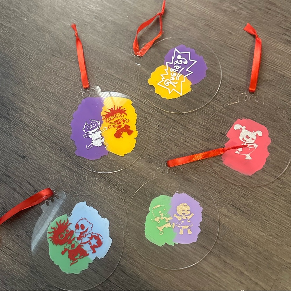 NWT Rugrats inspired acrylic ornaments set of 5